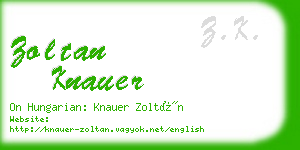 zoltan knauer business card